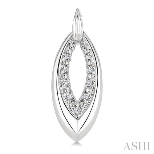 1/10 Ctw Marquise Shape Inner Link Round Cut Diamond Earrings in Sterling Silver