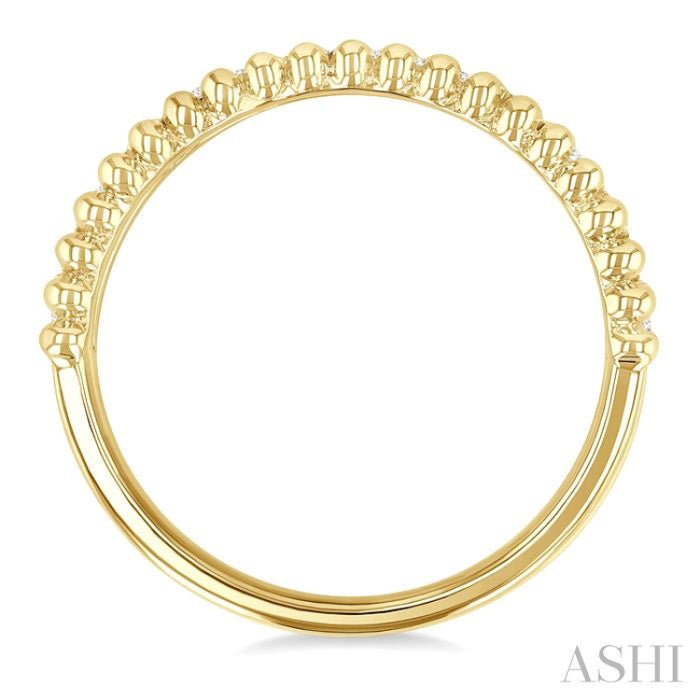 1/10 Ctw Round Cut Diamond Bold Bead Design Fashion Band in Yellow Gold Vermeil