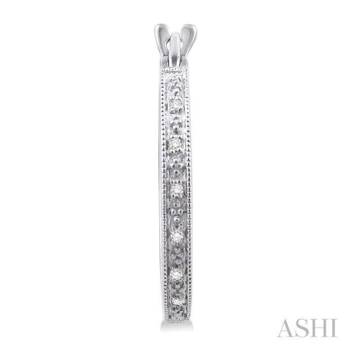 1/10 Ctw Round Cut Diamond Hoop Earrings in Sterling Silver