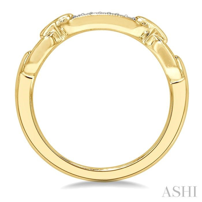1/10 Ctw Round Cut Diamond Paperclip Ring in Yellow Gold Vermeil