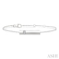 1/20 Ctw Horizontal Bar Round Cut Diamond Fashion Bracelet in Sterling Silver