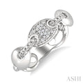 1/20 Ctw Mariner Link Round Cut Diamond Ring in Sterling Silver