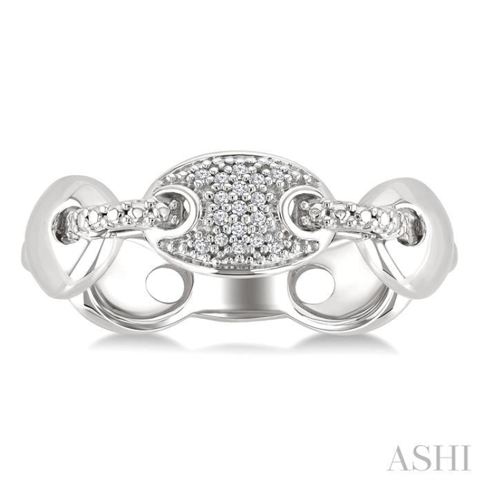 1/20 Ctw Mariner Link Round Cut Diamond Ring in Sterling Silver