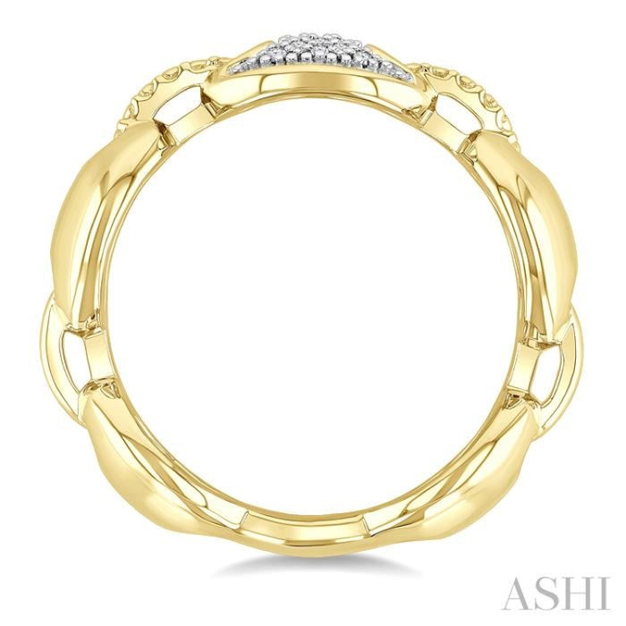 1/20 Ctw Mariner Link Round Cut Diamond Ring in Yellow Gold Vermeil