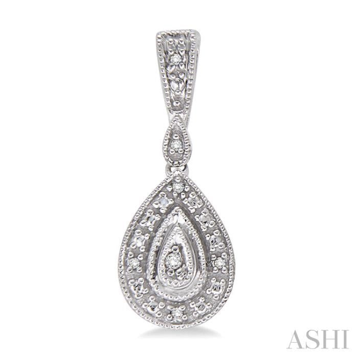 1/20 Ctw Pear Shape Round Cut Diamond Earrings in Sterling Silver