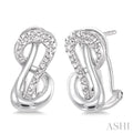1/20 Ctw Round Cut Diamond Earrings in Sterling Silver