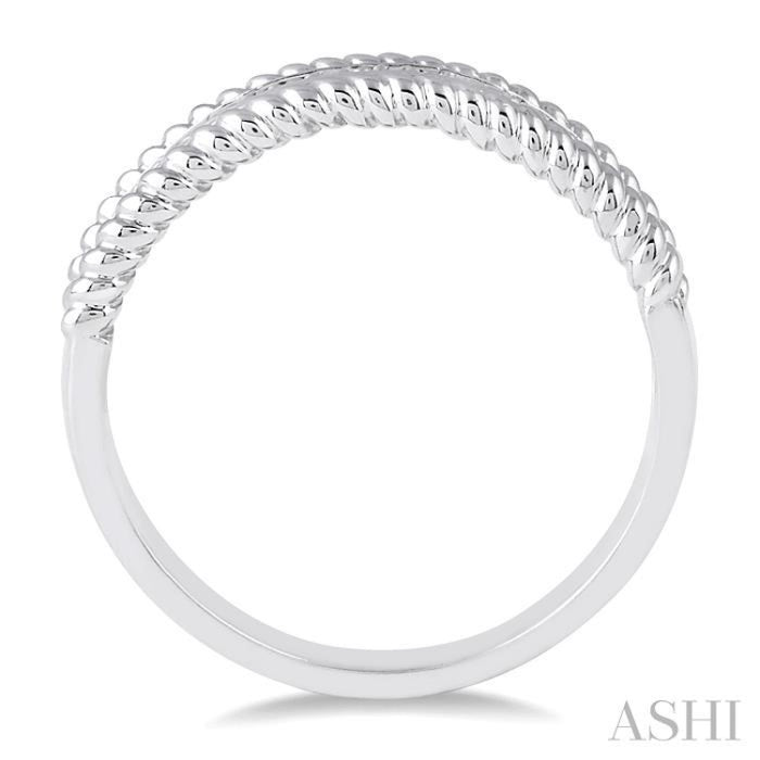 1/20 Ctw Round Cut Diamond Rope Ring in Sterling Silver