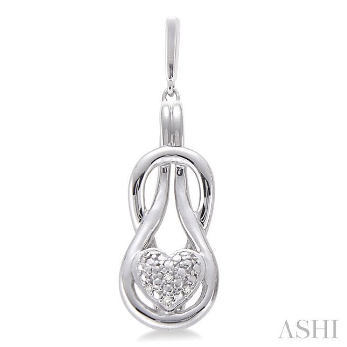 1/50 Ctw Heart Shape Round Cut Diamond Fashion Earrings in Sterling Silver