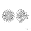 1/50 Ctw Round Cut Diamond Earrings in Sterling Silver
