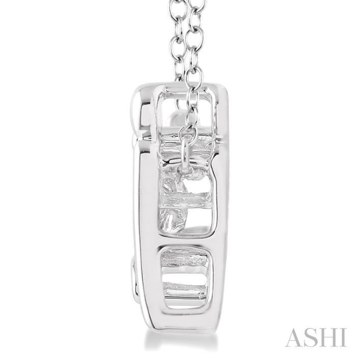 1/50 Ctw Round Cut Diamond Emotion Mom Pendant in Sterling Silver with Chain