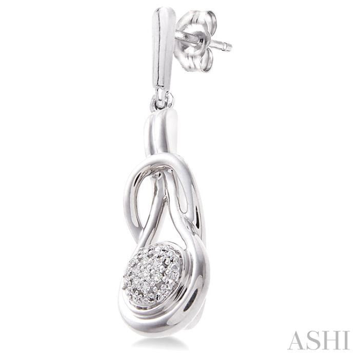 1/50 Ctw Round Cut Diamond Fashion Earrings in Sterling Silver
