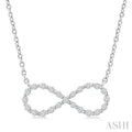 1/8 Ctw Petite Infinity Round Cut Diamond Fashion Pendant With Chain in Sterling Silver