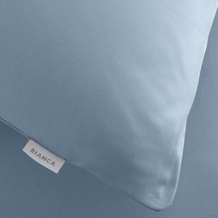 200 Thread Count Cotton Percale Blue Pillow case Pair with envelope closure