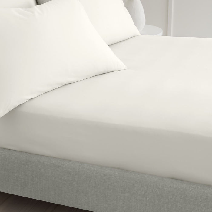 200 Thread Count Cotton Percale Cream  Fitted Sheet