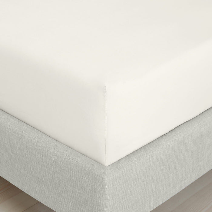 200 Thread Count Cotton Percale Cream  Fitted Sheet