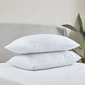 200 Thread Count Hotel Satin Stripe Cotton Pillow Pair White