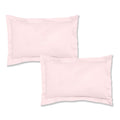 200TC Cotton Percale Blush Pink Oxford Pillowcase Pair