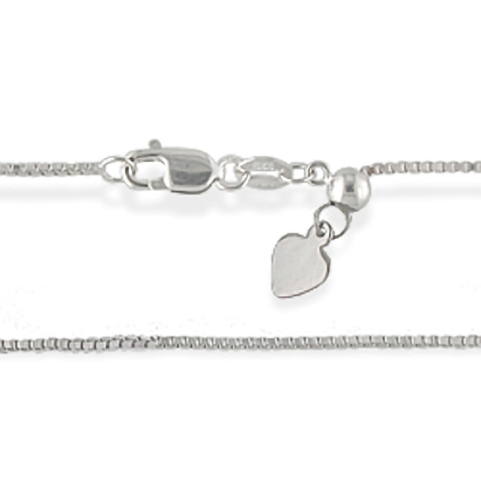 700314 - Sterling Silver - 22" Adjustable Box Chain, 0.85mm