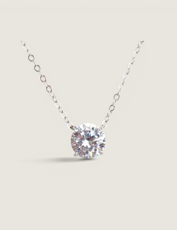 2CT SOLITAIRE PENDANT - P2R/CZ - Fantasia by DeSerio