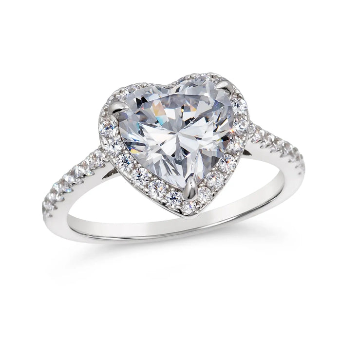 2ct White Diamond Heart Ring