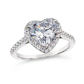 3ct White Diamond Heart Ring