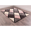 Ultimate Home Living 3D Carved Diamond Blush Rug