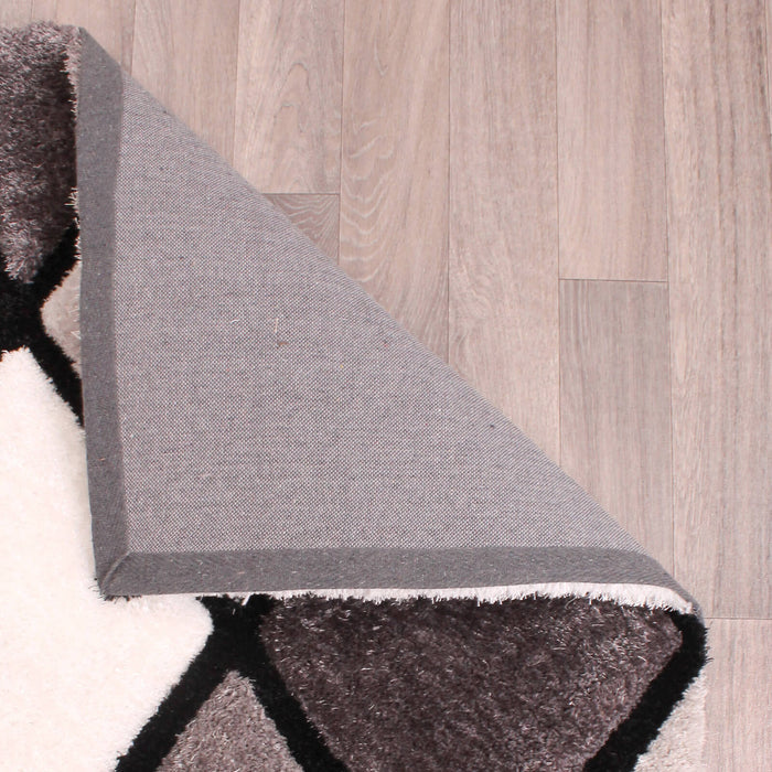 Ultimate Home Living 3D Carved Diamond Grey Rug