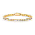 4 Carat Straight Line Tennis Bracelet in Yellow Gold