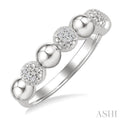 4 MM Bold Bead and 1/20 Ctw Round Cut Diamond Fashion Ring in Sterling Silver