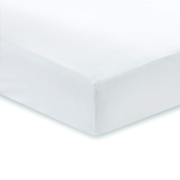 400TC Cotton Sateen White Fitted Sheet
