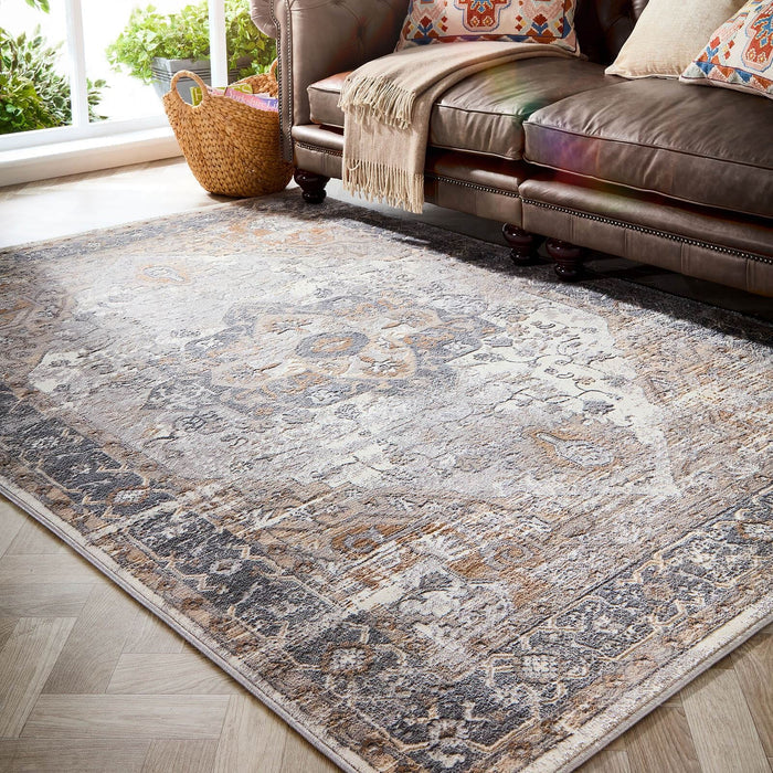 Alexandra Cream Grey Traditional Rugs