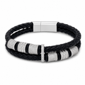 AZL Men Black Leather Bracelet