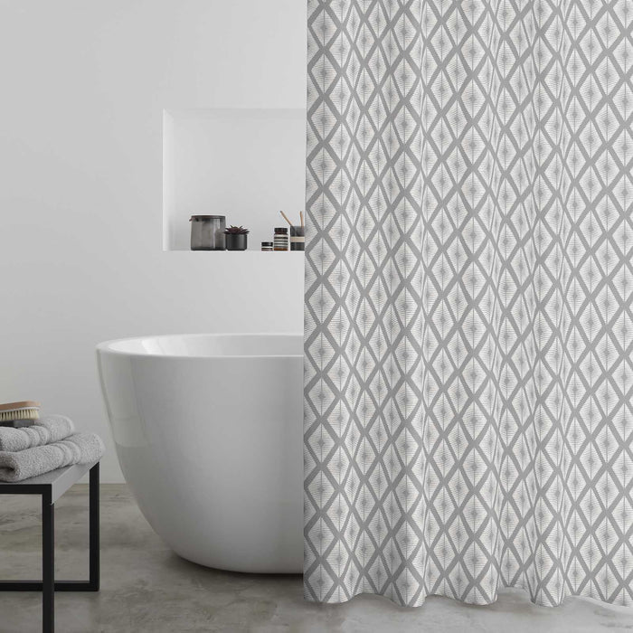 aztec-diamond-silver-shower-curtain