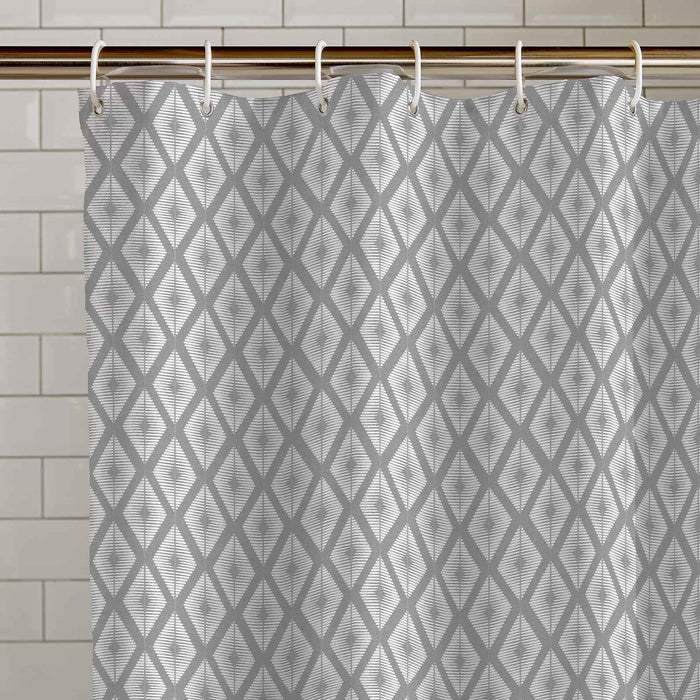 aztec-diamond-silver-shower-curtain