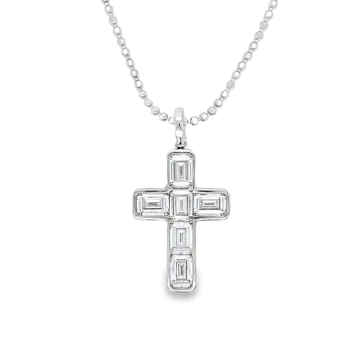 Baguette Cross Necklace in XL