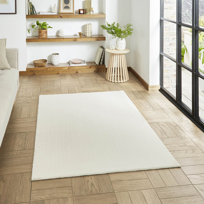 Bay Ivory Plain Shaggy Washable Rug