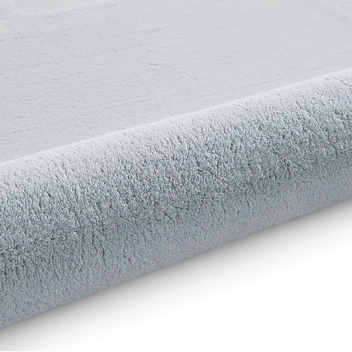 Bay Light Blue Plain Shaggy Washable Rug
