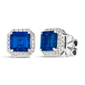 Bethenny Asscher Studs in Blue Sapphire