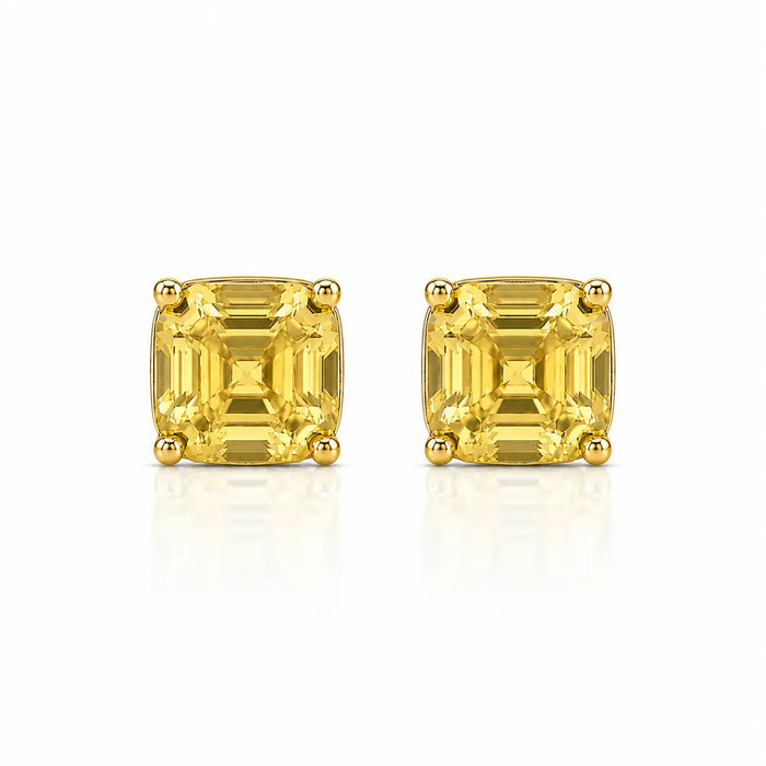 Billionaire Asscher Studs In Yellow Gold