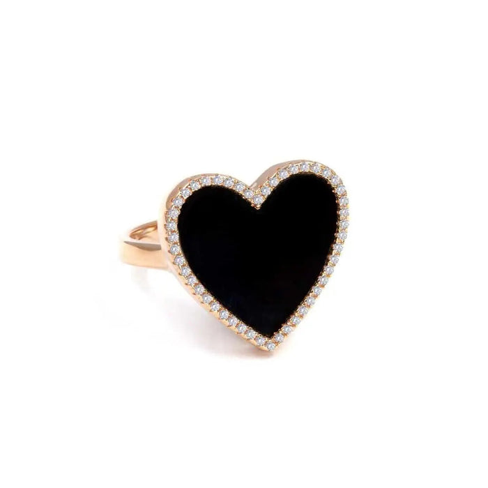 Black Onyx Heart Shaped Ring