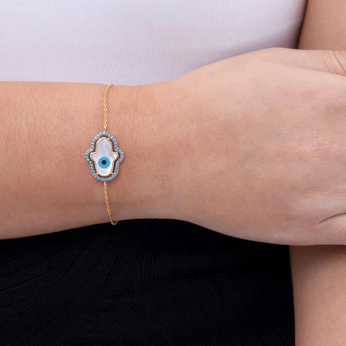 Blue Aqua Hamsa Bracelet