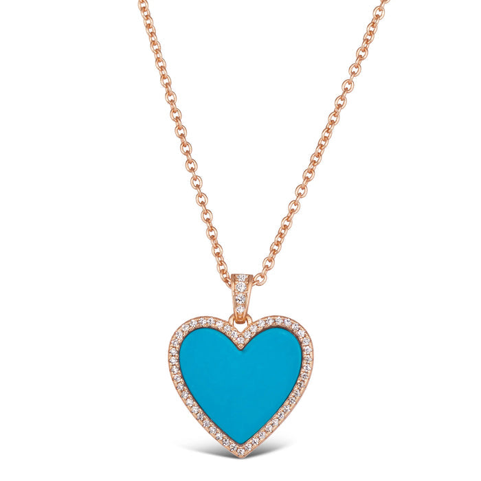 Blue Turquoise Heart Necklace