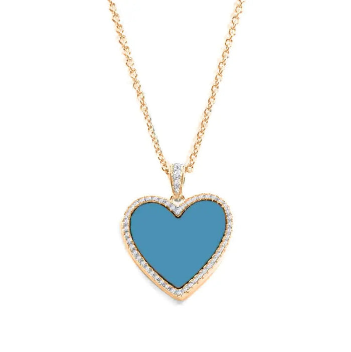 Blue Turquoise Heart Necklace