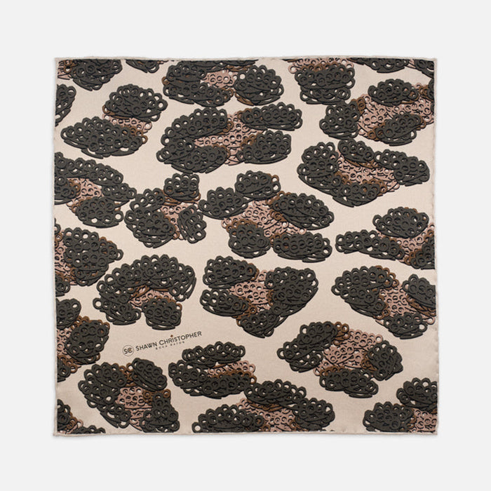 Brass Knuckles Leopard Pocket Square