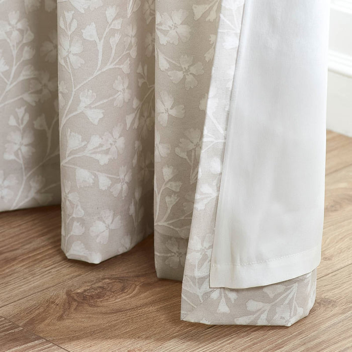 Brooke Floral Natural Curtains Two Panels