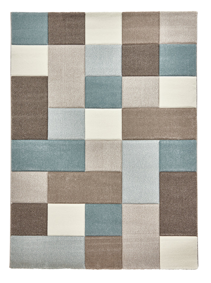 Brooklyn 646 Teal Blue Modern Rugs