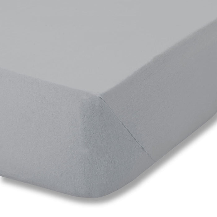 Brushed Cotton Grey Fitted Sheet