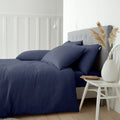 Brushed Cotton Navy Blue Fitted Sheet