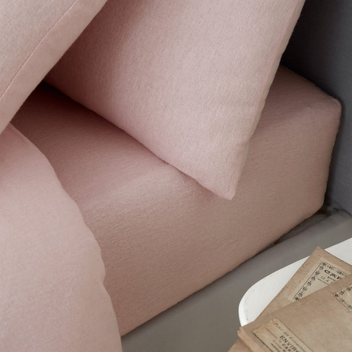 Brushed Cotton Pink Fitted Sheet