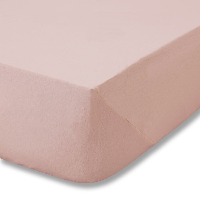 Brushed Cotton Pink Fitted Sheet